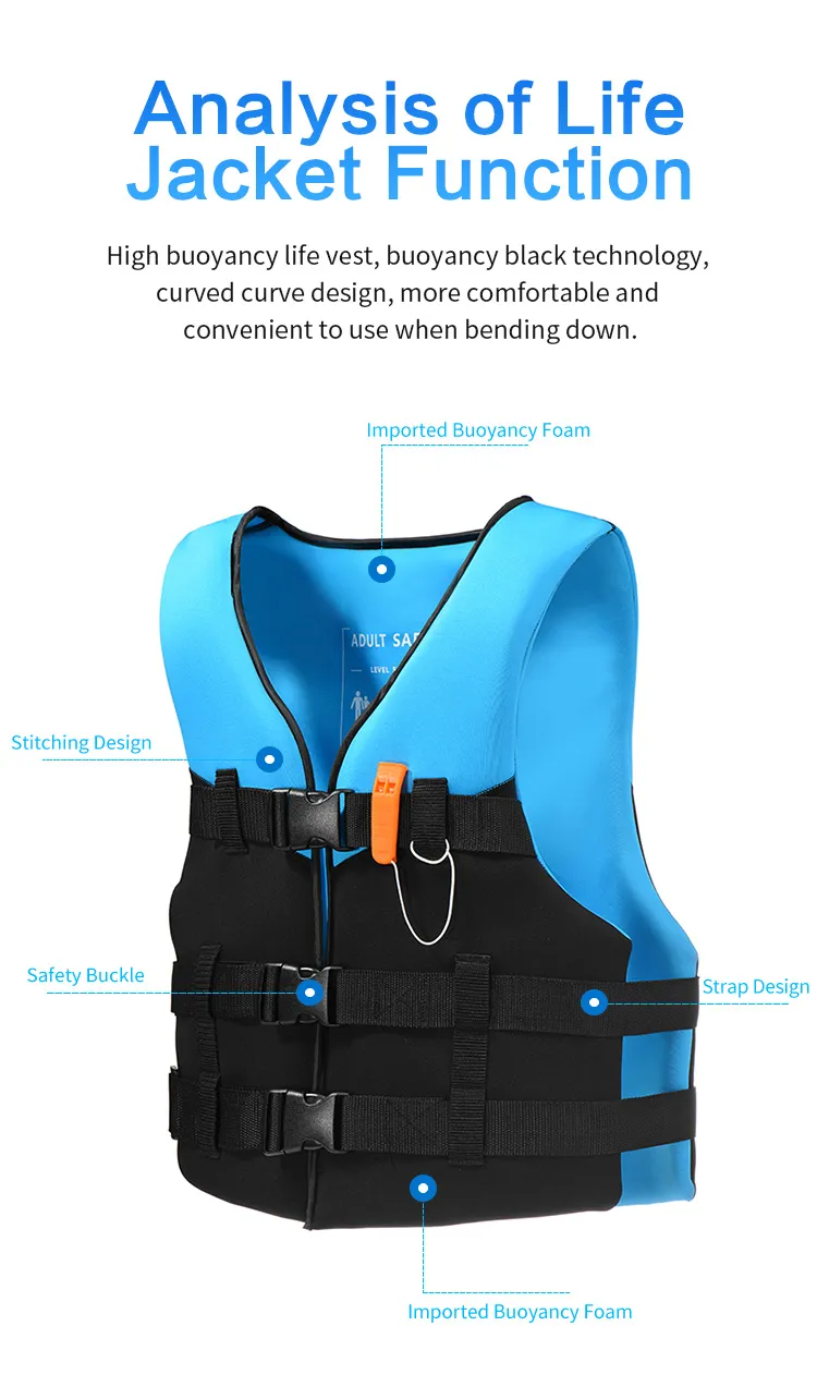 2021 Baizhou Newest Buoyancy Manufacturing EPE Neoprene Foam Life Jacket OEM Safety Vest