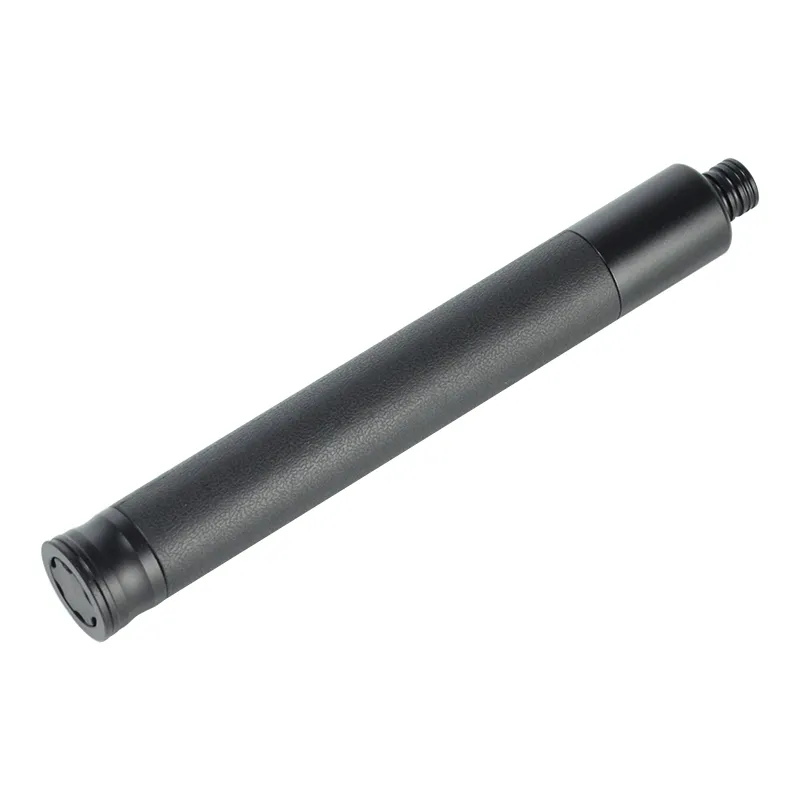 24 Inch Light Machine Baton, Light Leather Rubber Handle - Black for Self-Defense Protection