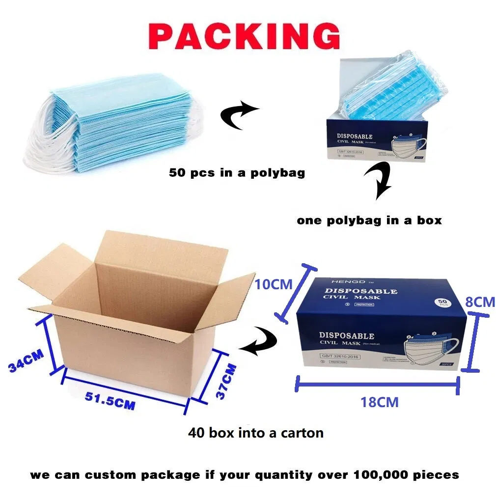 3-Ply Face Mask Dust Non Woven Mask