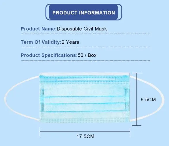 3-Ply Face Mask Dust Non Woven Mask