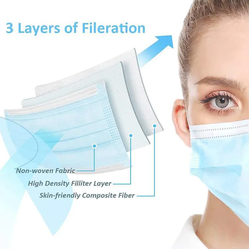 3 Ply Non-Woven Fabric Face Mask Disposable Non-Medical Face Mask