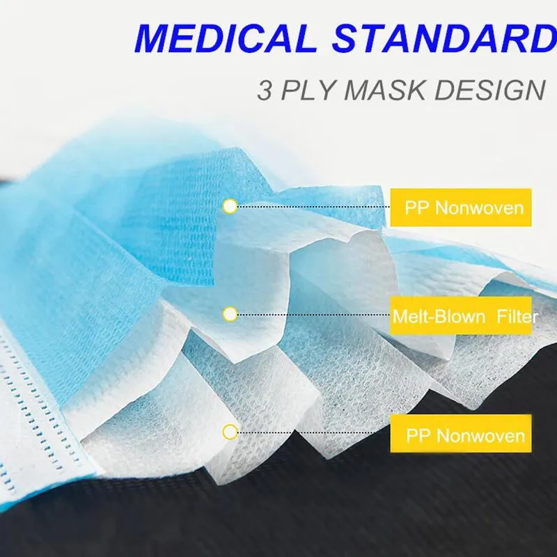 3 Ply Procedure Non-Woven Disposable Face Mask