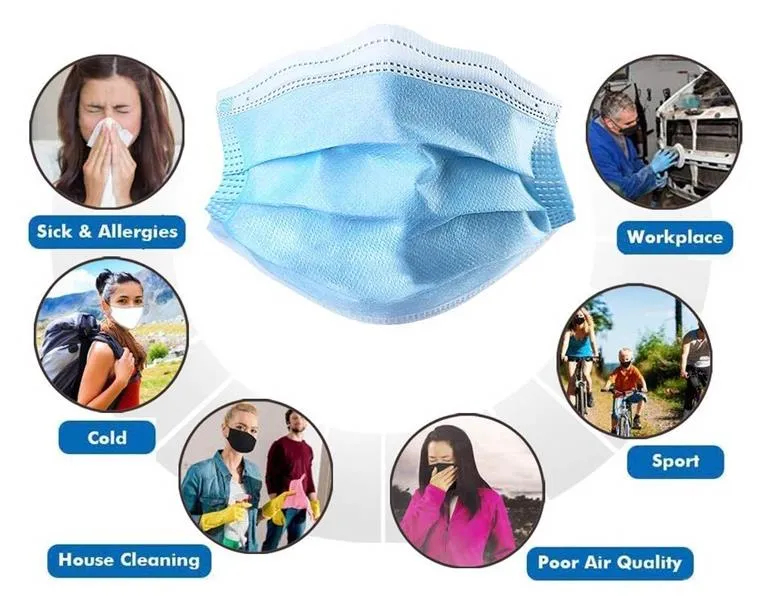 3ply Earloop Antibacterial Face Mouth Mask China Suppliers Disposable Antivirus Face Mask