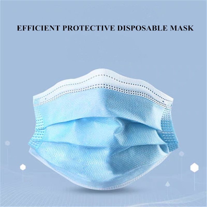 99%Bfe Protective Safety Inspection Oral Dental Non-Woven 3-Layer Dust Mask Disposable Masks for Kids and Adults with Earlobe Lace
