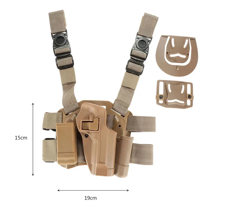 Adjustable Molle Tactical Thigh Pistol Gun Holster Right Handed Drop Leg Holster