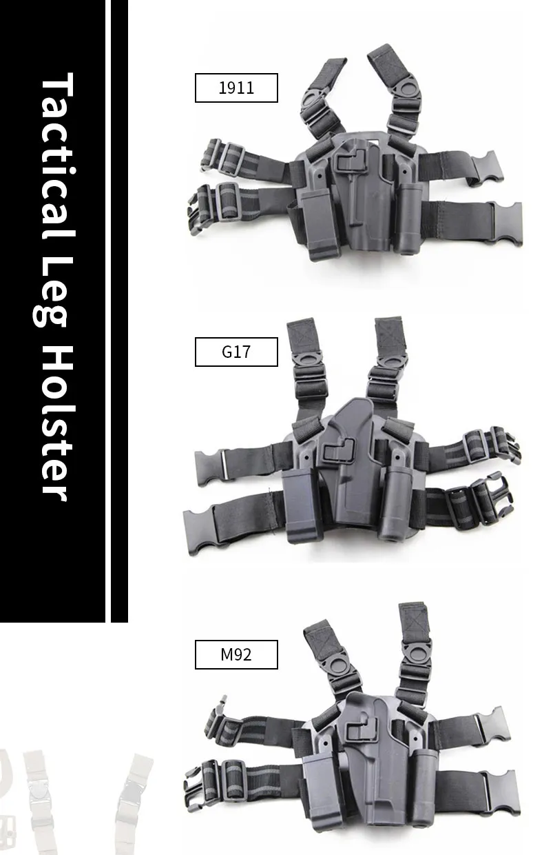 Adjustable Molle Tactical Thigh Pistol Gun Holster Right Handed Drop Leg Holster