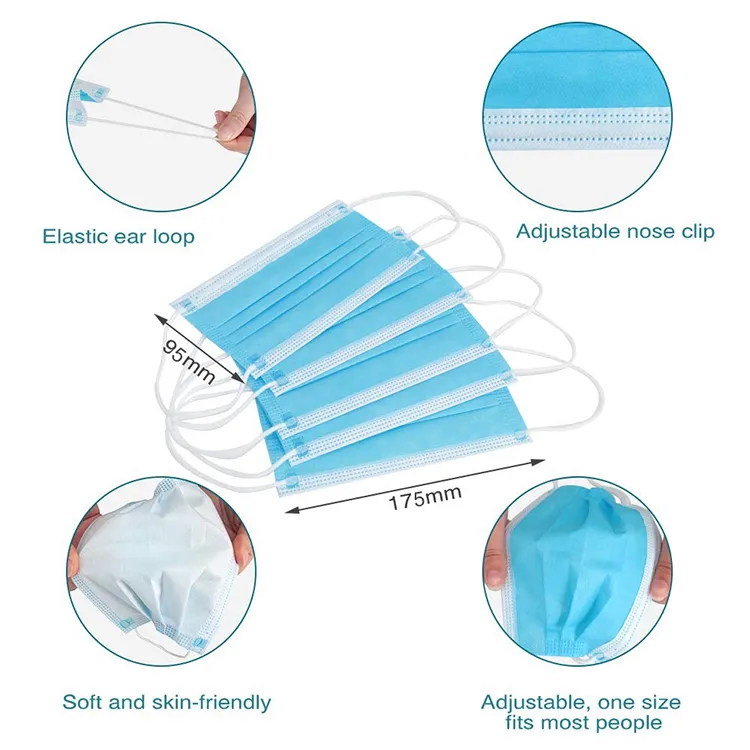 China Supplier Factory Price3 Ply Disposable Outdoor Face Mask
