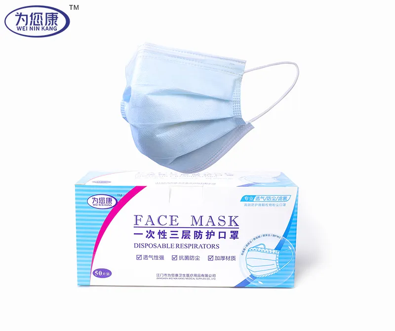 China Supplier of Disposable Nonwoven 3ply Face Mask