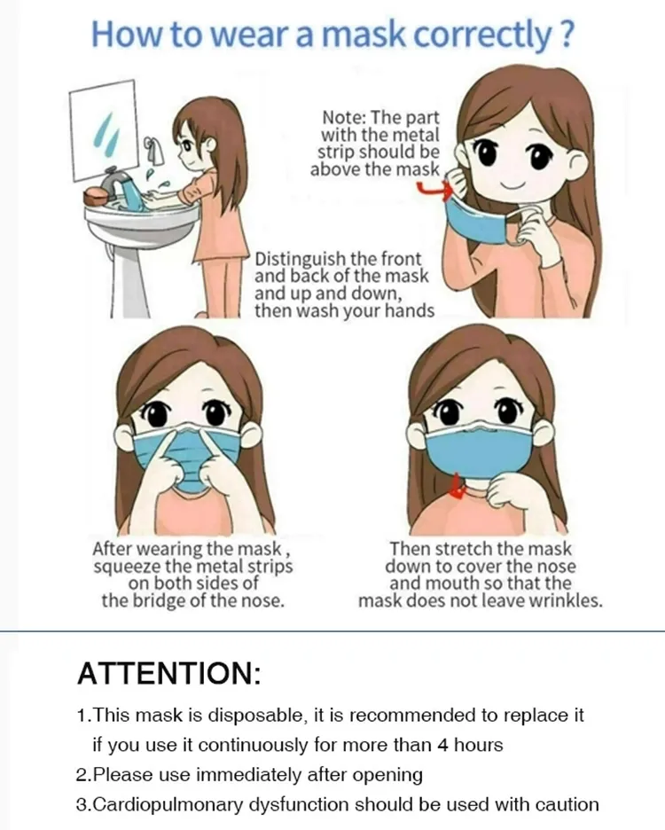 China Suppliers Antibacterial 3 Ply Disposable Face Mask