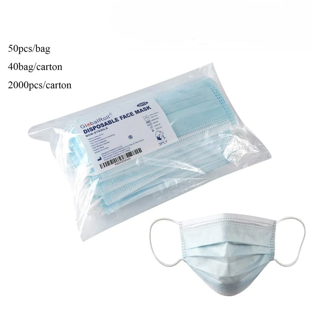 China Suppliers Custom Printed Disposable Breathable Earloop Face Mask