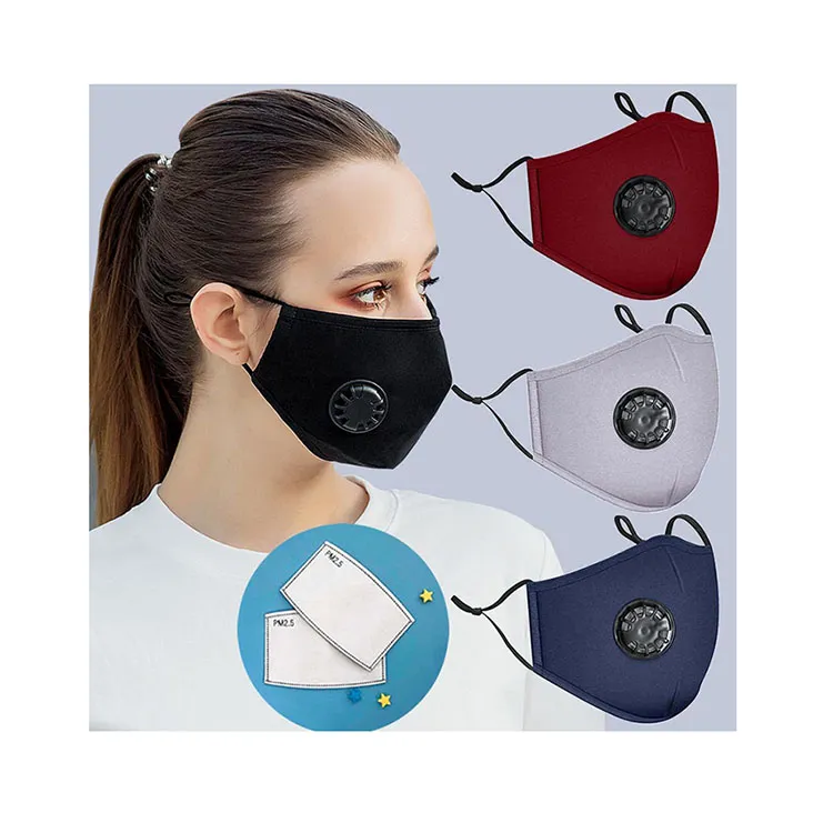 Chinese Suppliers Cotton Pm2.5 Mouth Mask Activated Carbon Filter Face Masks with Valve