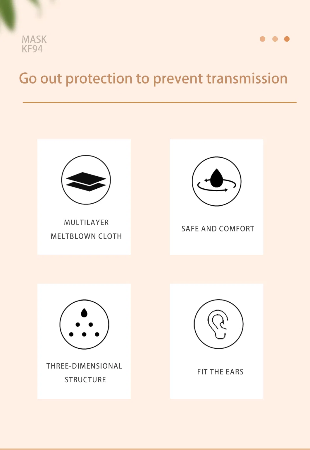 Comfortable Breathe Freely White Disposable Fish Mask Kf94