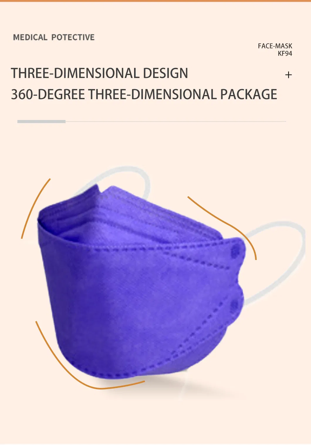 Comfortable Breathe Freely White Disposable Fish Mask Kf94