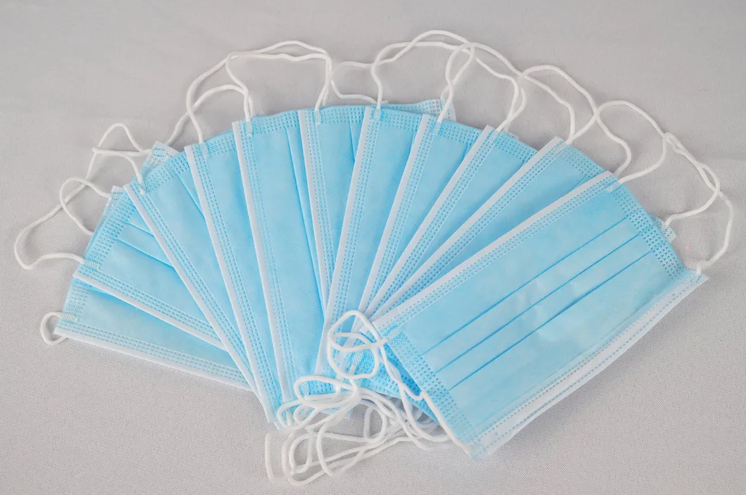 Disposable 3ply Facial Mask High Quality Anti Fog Dust Protective Lace up and Ear Hanging Face Mask