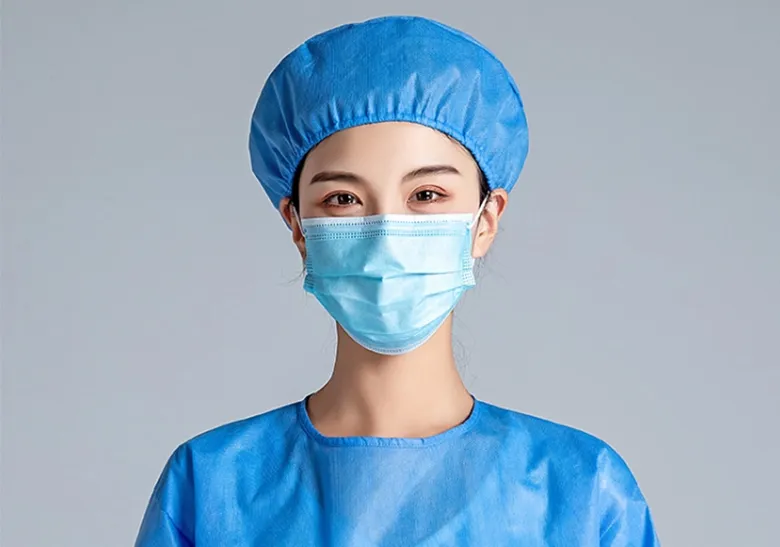 Disposable 3ply Facial Mask High Quality Anti Fog Dust Protective Lace up and Ear Hanging Face Mask