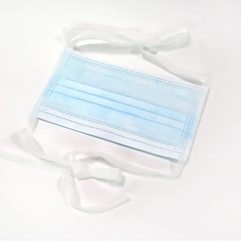 Disposable 3ply Facial Mask High Quality Anti Fog Dust Protective Lace up and Ear Hanging Face Mask