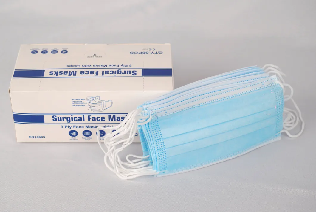 Disposable 3ply Facial Mask High Quality Anti Fog Dust Protective Lace up and Ear Hanging Face Mask
