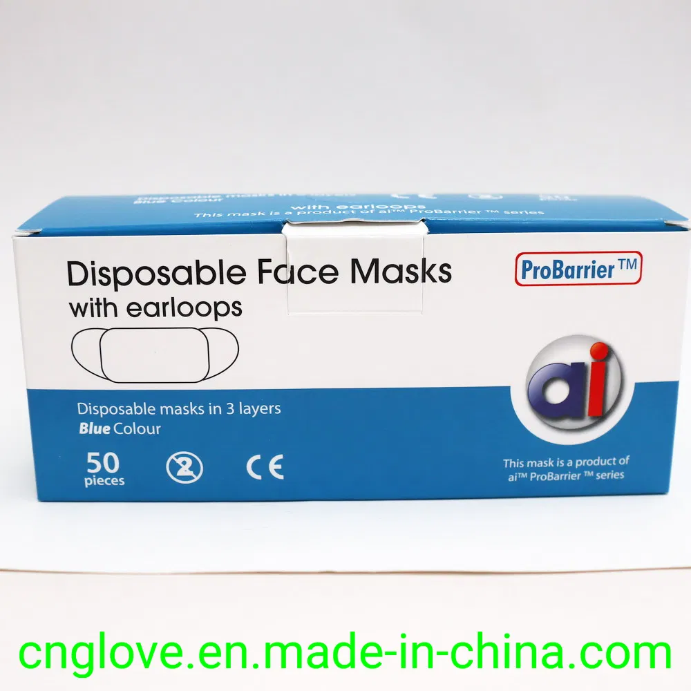 Disposable Mask/Dust Mask Non Woven with 3 Layers Blue Colour Protection