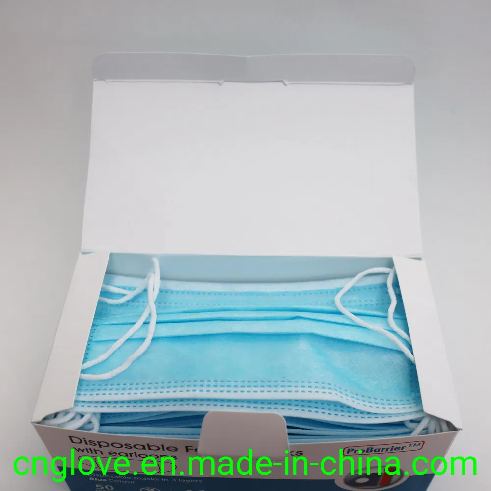 Disposable Mask/Dust Mask Non Woven with 3 Layers Blue Colour Protection