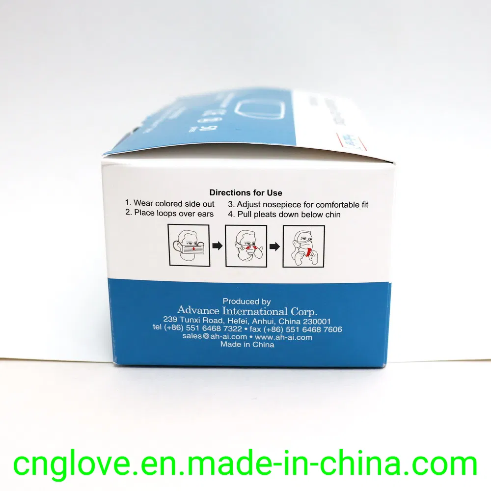 Disposable Mask/Dust Mask Non Woven with 3 Layers Blue Colour Protection