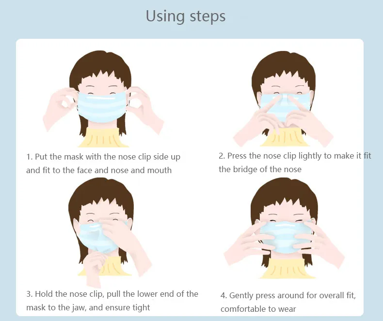 Disposable Non-Woven Children Facial Face Masks with Meltblown