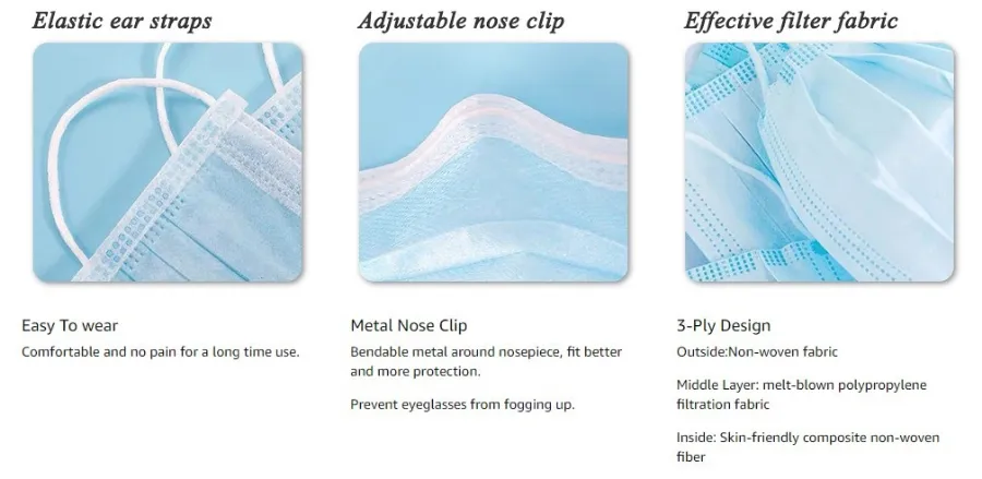 Disposable Non-Woven Face Mask Single Use Anti Dust Facial Mask