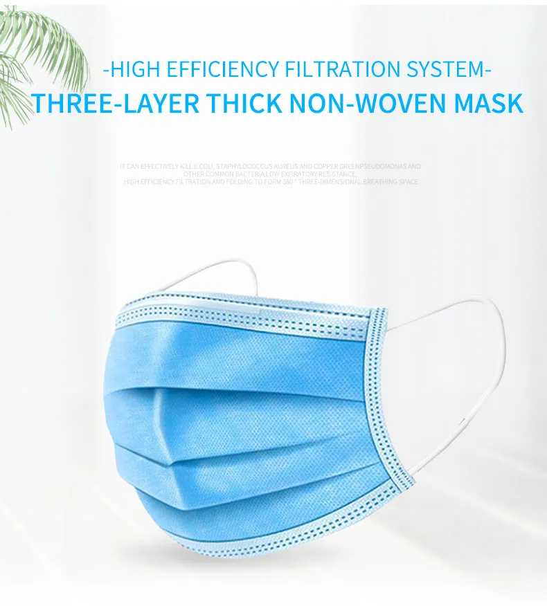 Disposable Non-Woven Protective Face Mouth Civil Mask
