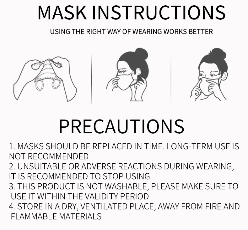 Disposable Non-Woven Protective Face Mouth Civil Mask