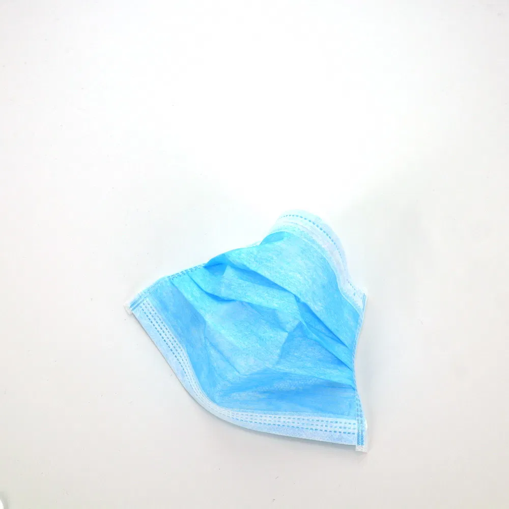 Disposable Protective Earloop Non-Woven 3ply Facial Melt-Blown Face Mask Blue Colour in Stock