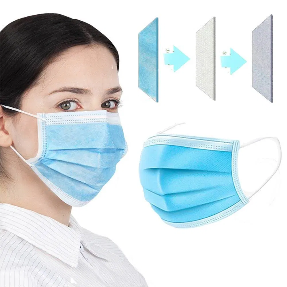 Durable Breathable Three-Layer Wholesale Medical Surgical Face Shield All-Round Protection Three Layers of Protective Mask