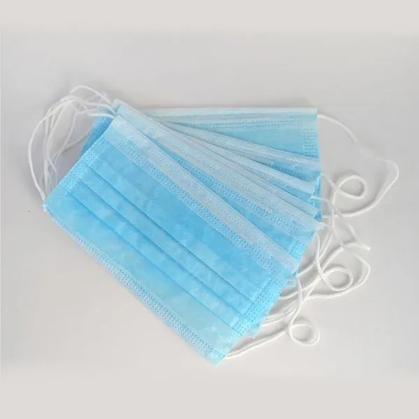 Earloop Nonwoven Melt-Blown Protective Face Mask Disposable 3ply Facial Blue Mask