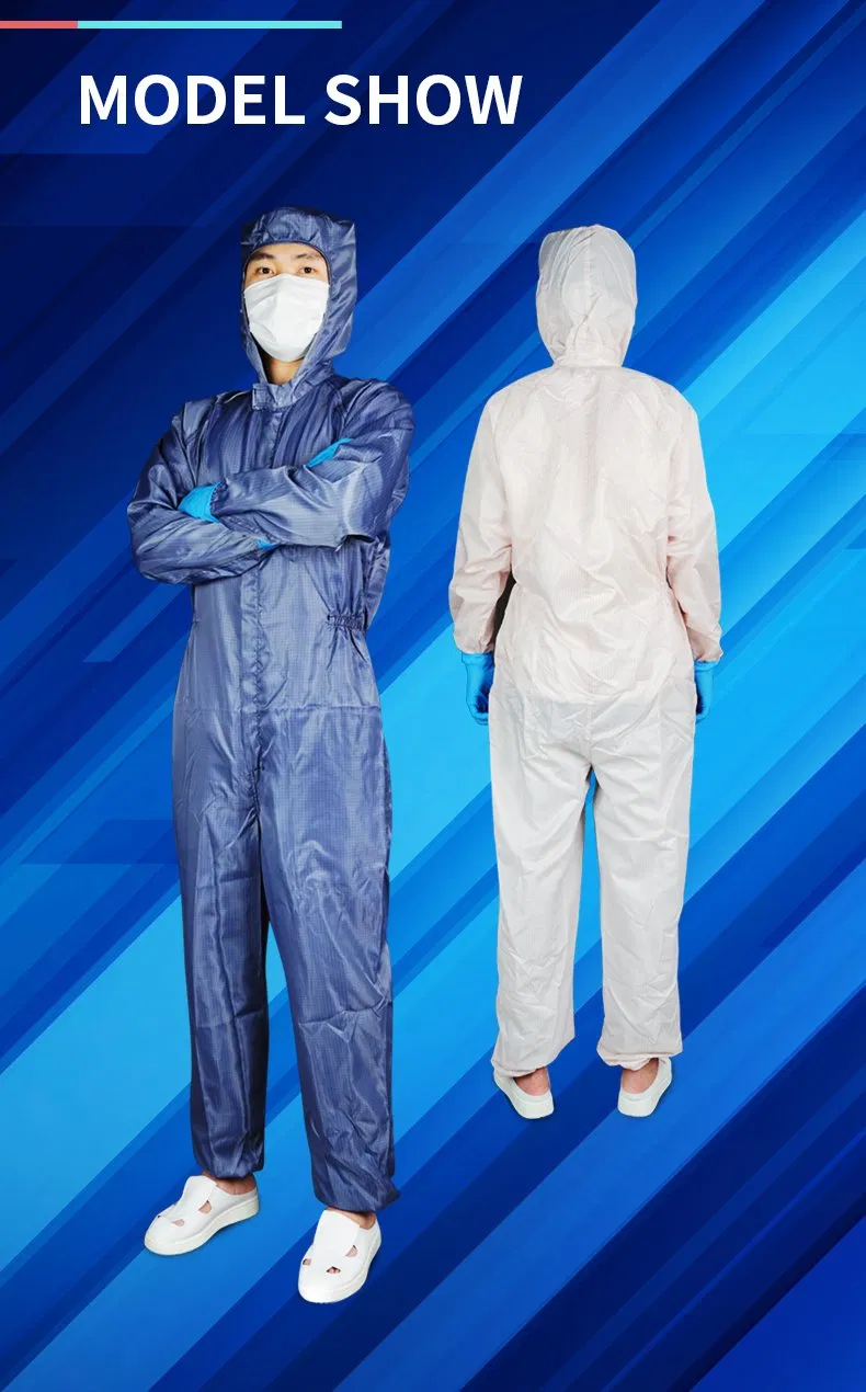 ESD Reusable Cleanroom Antistatic Overalls Suit Smock for Electronic Workshop