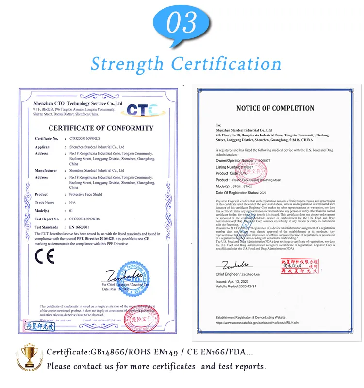 Factory Direct Sale Glasses Frame Protection Face Splash Shield