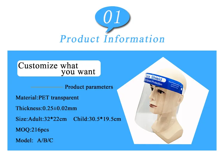 Factory Direct Sale Glasses Frame Protection Face Splash Shield