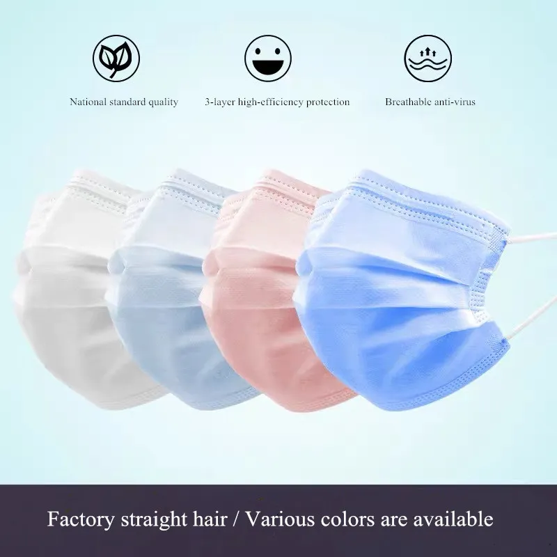 Factory Direct Stock Quick Delivery Outdoor Protective Disposable Dust Three-Layer/3 Ply/3ply Face/Facial Masks