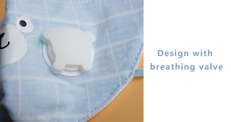 Fancy Reusable Washable 4 Ply Kids Knitted Cotton Protection Face Mask with Pm 25 Filter