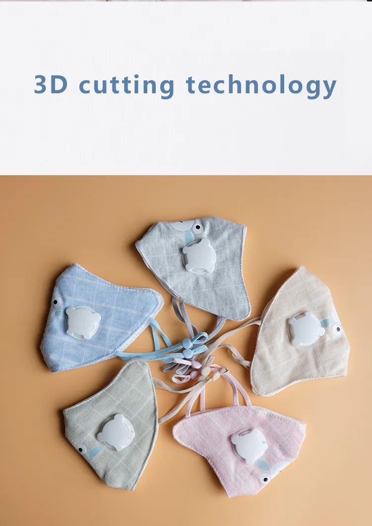 Fancy Reusable Washable 4 Ply Kids Knitted Cotton Protection Face Mask with Pm 25 Filter