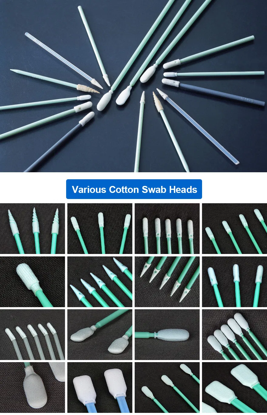 Free Sample Lint Free Disposable Rectangle Head Cleanroom Polyester Swab