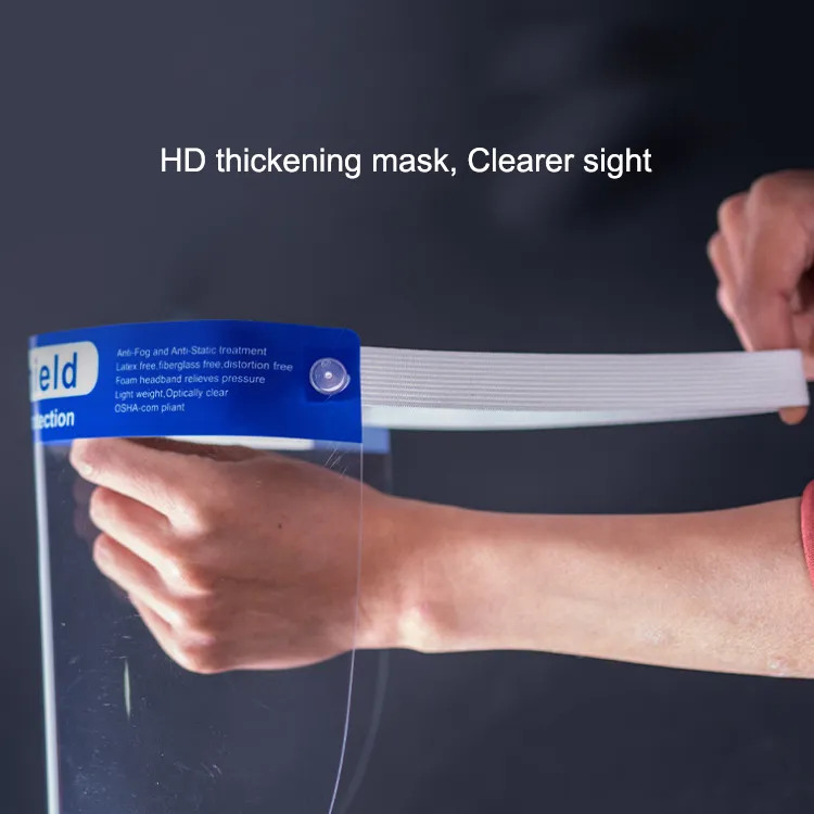 Full-Cover Anti-Droplets Protection Face Shield 0.26mm Pet Disposable Plastic