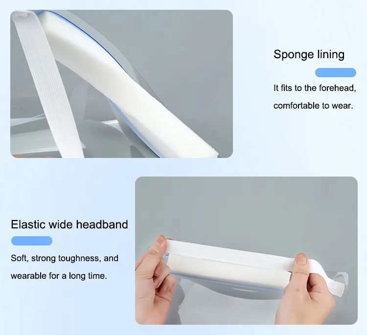 Full-Cover Anti-Droplets Protection Face Shield 0.26mm Pet Disposable Plastic