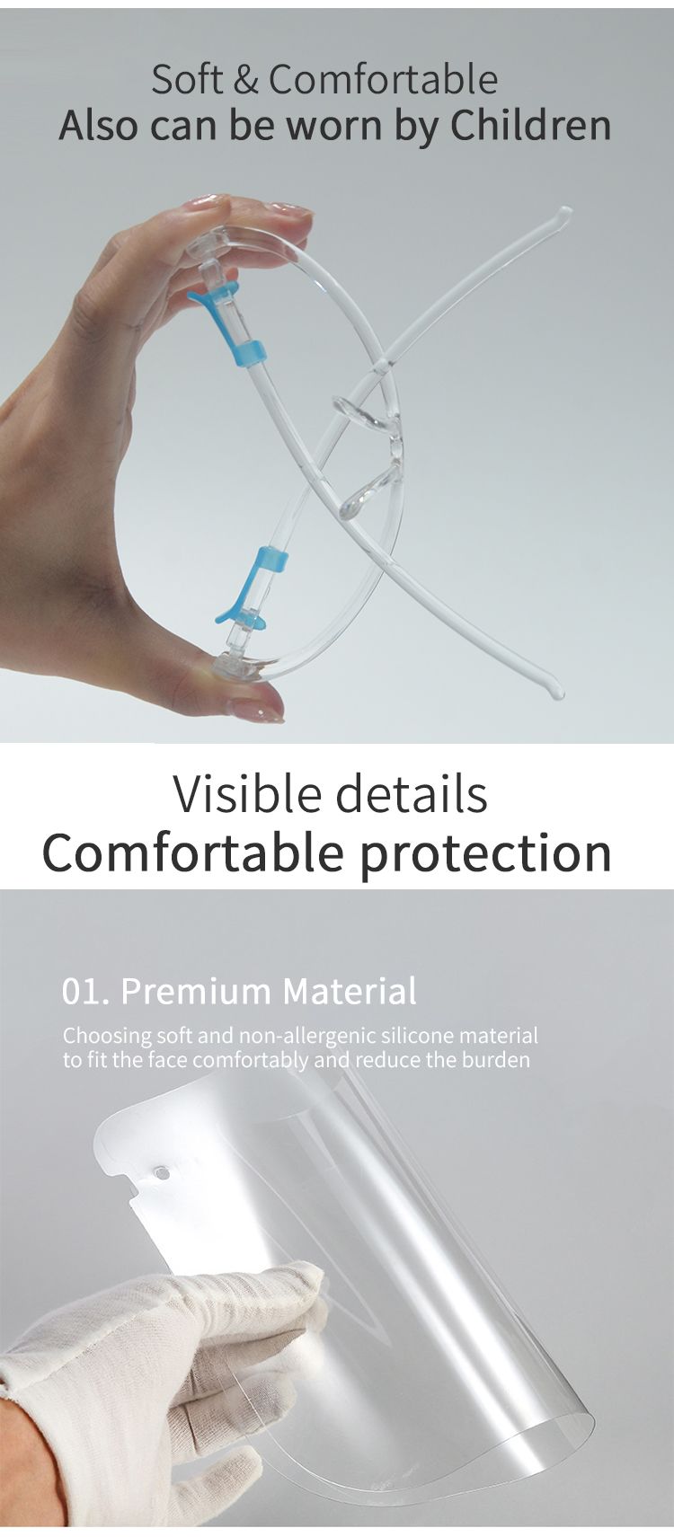 Glasses Frame Transparent Safety High-Quality Plastic Protective Face Shield for Protect Eyes and Face Safely