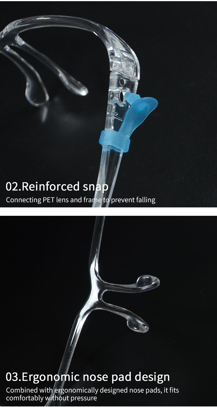 Glasses Frame Transparent Safety High-Quality Plastic Protective Face Shield for Protect Eyes and Face Safely