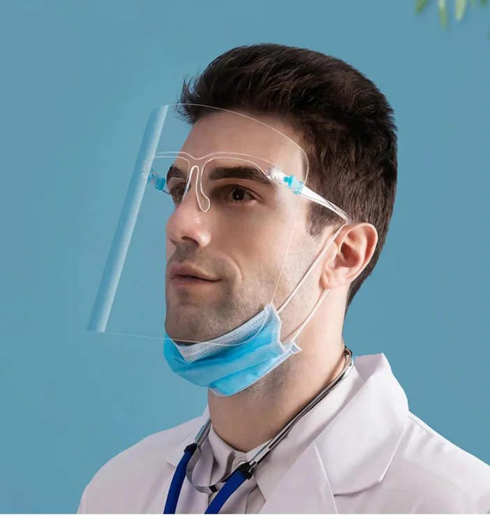 Glasses Frame Transparent Safety High-Quality Plastic Protective Face Shield to Protect Eyes and Face Safely Factory Direct Sale Made in China Can Export