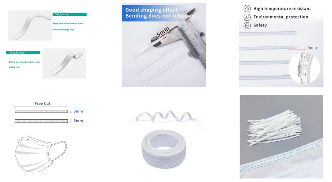 Great Quality 3mm Single Core Plastic Nose Bridge Bar/Wire for Face Mask