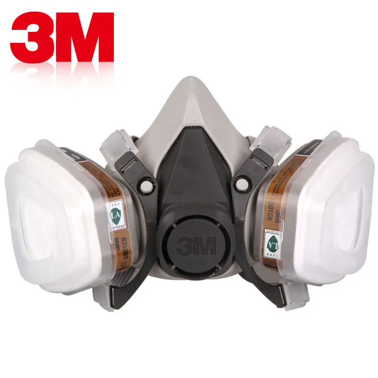 Half Face Chemical Facepiece Reusable Half Face Respirator Anti Industrial Construction Dust Gas Mask, 3m 6200, 6800 Gas Respirator 6001cn Filter Cartridge