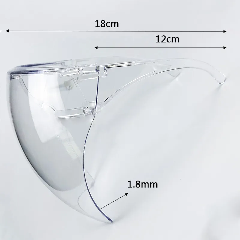 High Quality Color Fashionable Plastic Full Face Shields Transparent Clear Protective Screen Protector Facial Glasses Face Shield