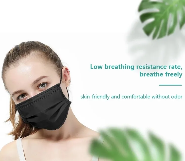 High Quality Disposable Masks Supplier 3 Ply with Black Civilian Facemask