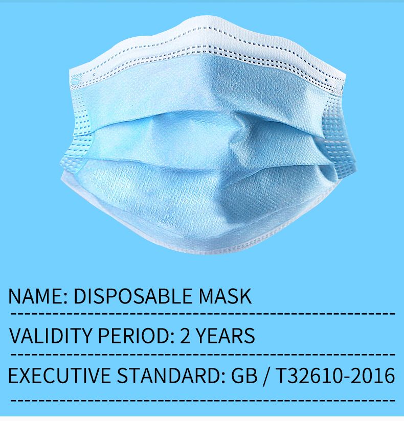 High Quality Outdoor Protective Disposable Non Woven 3ply Face Mask