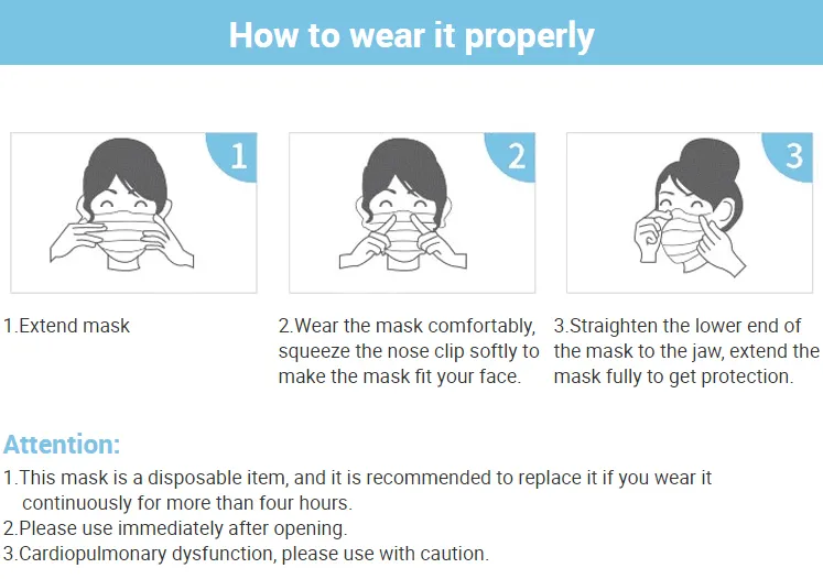 Hot Sales Factory Supplier 3ply Earloop  Disposable  Protective Face Mask