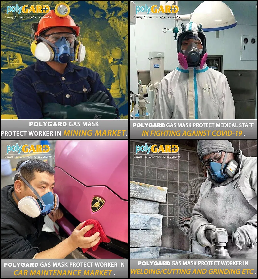 Hot Selling Gas Mask CE Certificate Organic Ammonia Acid Toxic Chemical Gas Filter Vapor Defense Half Full Face Gas Respirator